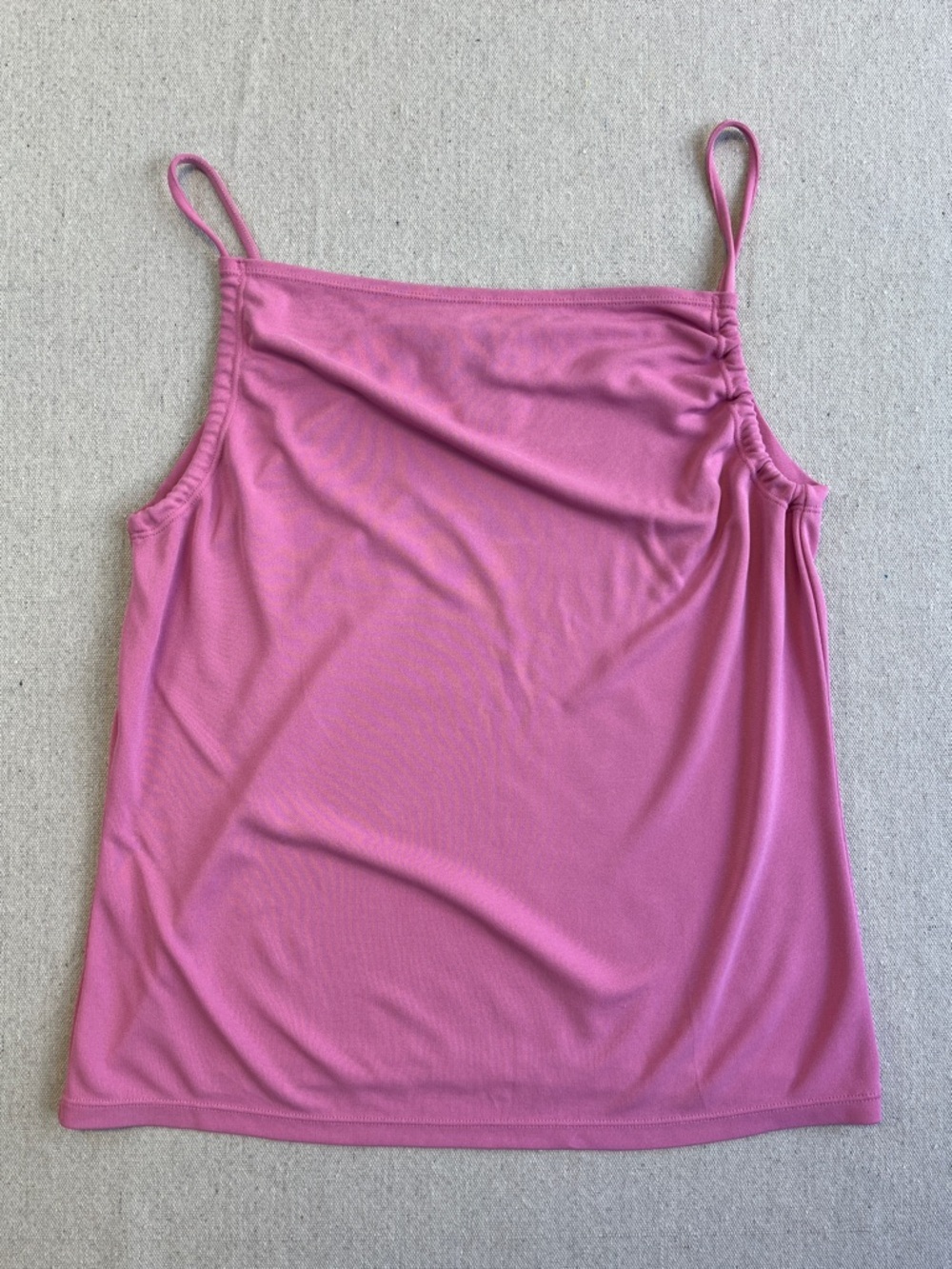 Banana Republic Pink Ruched Cami Tank Top Y2K Stretch Layering Medium